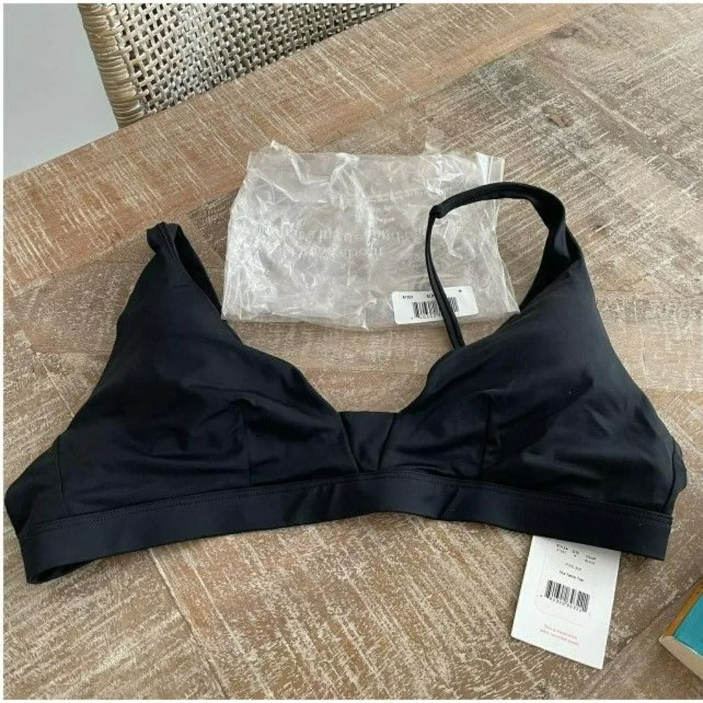 Andie Swim The Tahiti‎ Black Top Eco Nylon Top NWT Large - Picture 2 of 6